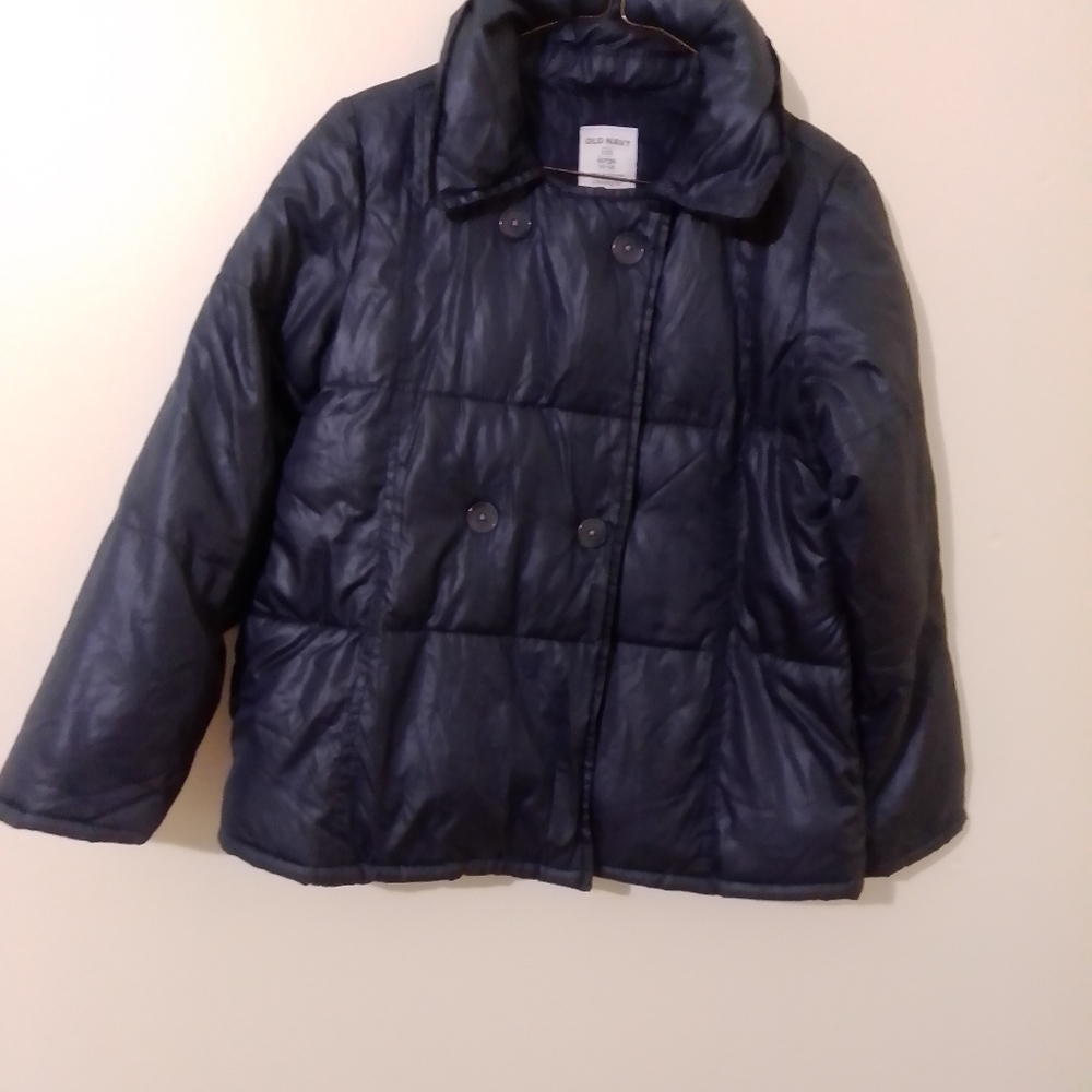 Old Navy Girls Jacket Sze L (10-12)  Black Puffer Dress Coat